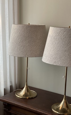 Pair of Large Bergboms Brass Table Lamp Model B-024. 1960s.