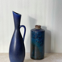 Stålhane set of Blue Stoneware Vessels for Rörstrand. 1950s.