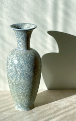 Gunnar Nylund Speckled Blue Stoneware Vase. 1940s.