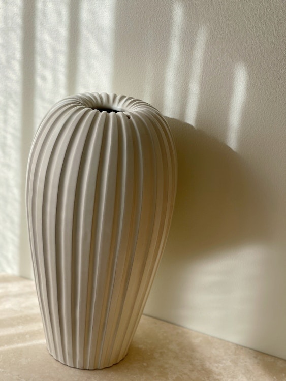 Upsala Ekeby Large Stoneware Vase by Vicke Lindstrand. 1950s.