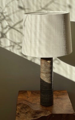 Upsala-Ekeby Brown Ceramic Table Lamp. 1960s.