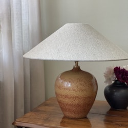 Gunnar Nylund Brown Stoneware Table Lamp for Rörstrand. 1940s.