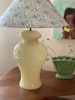 Large Murano Glass Yellow Swirl Table Lamp. 1960's.