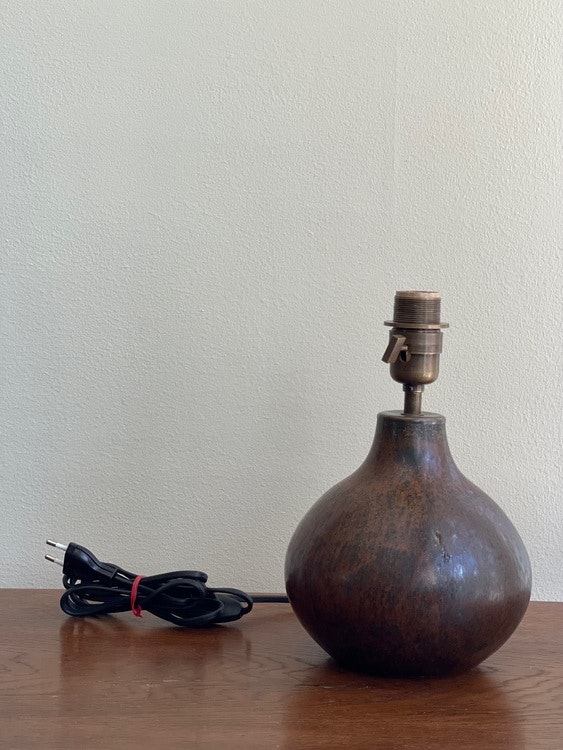 Stålhane Brown Stoneware Table Lamp for Rörstrand. 1950s.