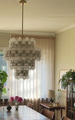 Orrefors Fagerhult Chandelier ’Festival’. 1960's.