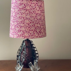 Mid-Century Burgundy Colored Glass Table Lamp