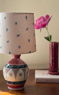 Tilgman Keramik for Pagos Pink Small Stoneware Table Lamp. 1960s.