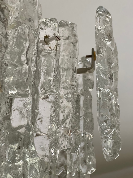 J.T. Kalmar 'Ice Glass' Chandelier. 1970's.