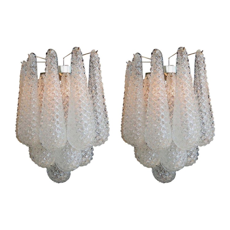 Pair of Murano Wall Sconces 'DROP'.