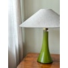 Midcentury Green Glass Table Lamp by Gert Nyström for Hyllinge. 1960s.