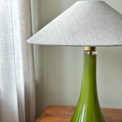 Midcentury Green Glass Table Lamp by Gert Nyström for Hyllinge. 1960s.