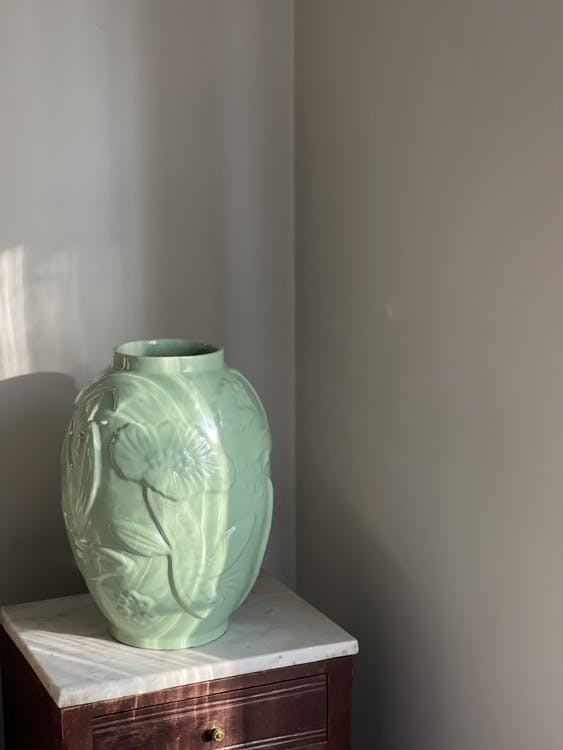 Upsala-Ekeby Green Vase by Anna-Lisa Thomson. 1940s.