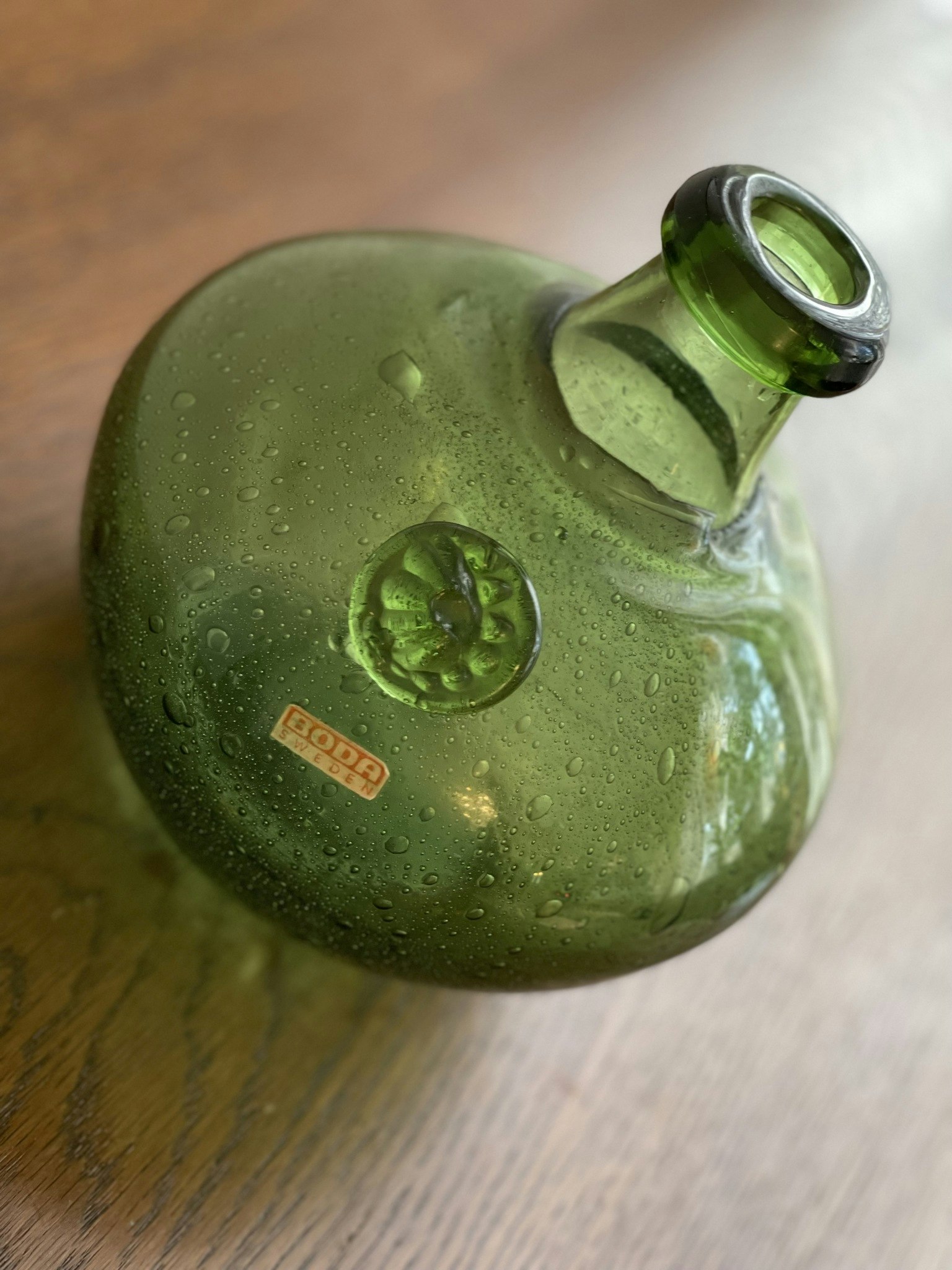 Green Glass Vases by Boda, 1970s.