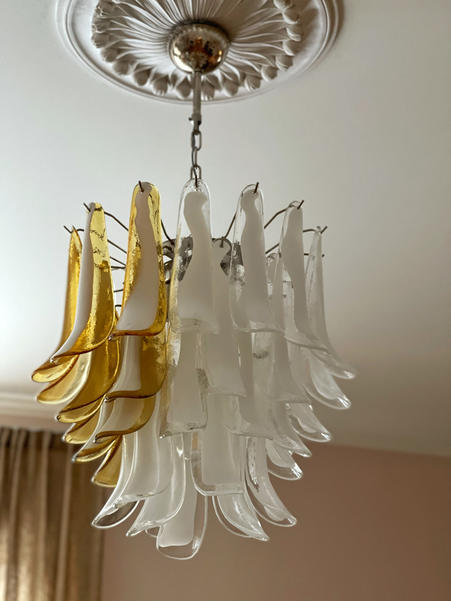 Murano Chandelier - Mazzega Style - Large - Mixed Prisms.