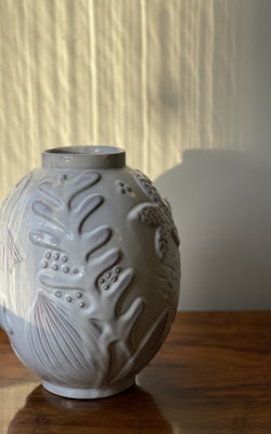 Upsala-Ekeby White Vase by Anna-Lisa Thomson. 1940s.