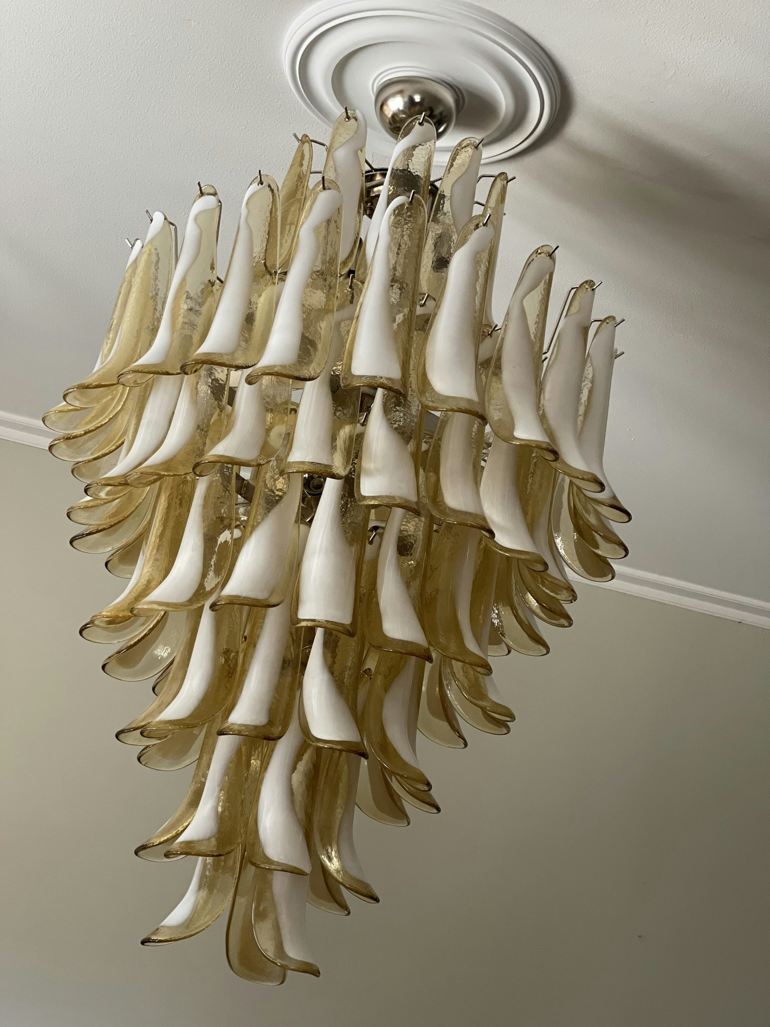 Honey Colored Murano Chandelier - Mazzega Style - GIANT