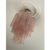 Pink Murano Glass Chandelier 'Tubular'. Small size.