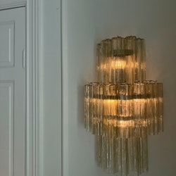 Murano Wall Lamp 'TUBULAR' in Honey Color.