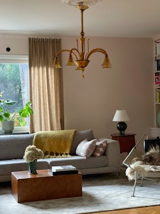 Murano Chandelier 5-armed in Amber. 1970's.