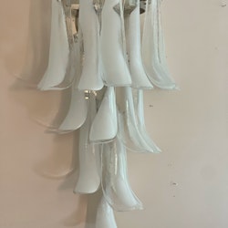 Pair of Murano Wall Lamps in white.