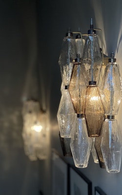 Murano Glass Wall Lamp 'SEDICI' mixed prisms.