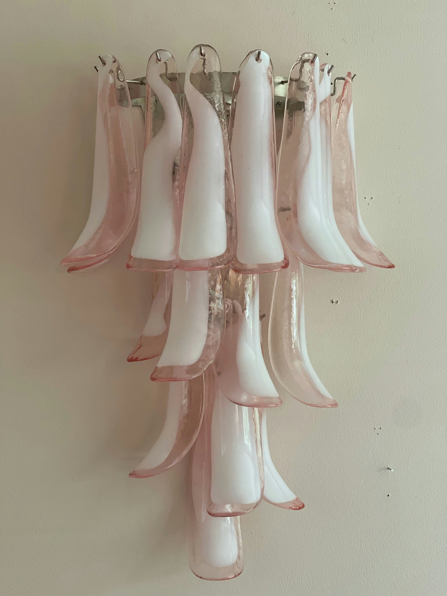 Pair of Murano Wall Lamps in pink.