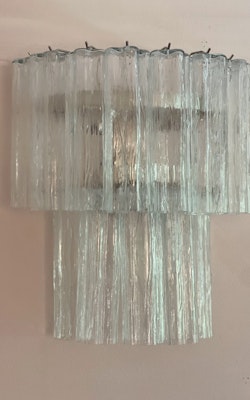 Murano Wall Lamp 'TUBULAR' small size in Clear glass.