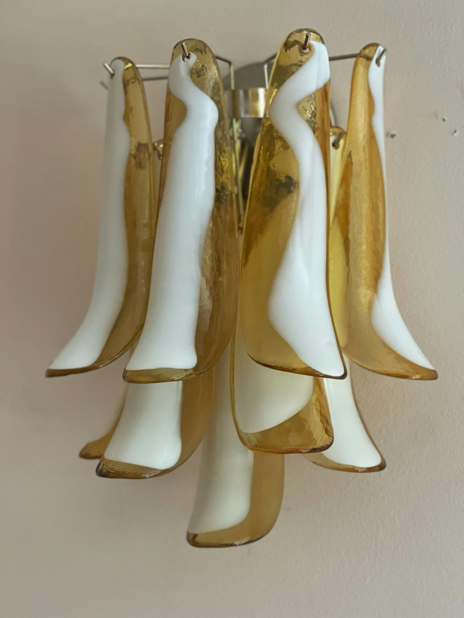 Pair of Murano Wall Lamps in amber.