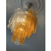 Murano Glass Chandelier 'Tubular'. Small size. Amber & Clear