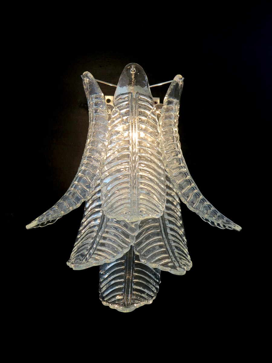 Murano Wall Sconce 'FEATHER' in small size.
