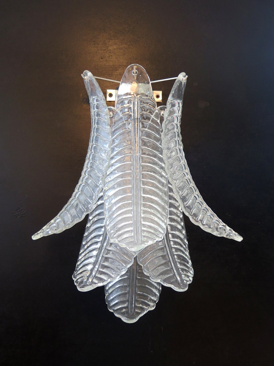 Murano Wall Sconce 'FEATHER' in small size.