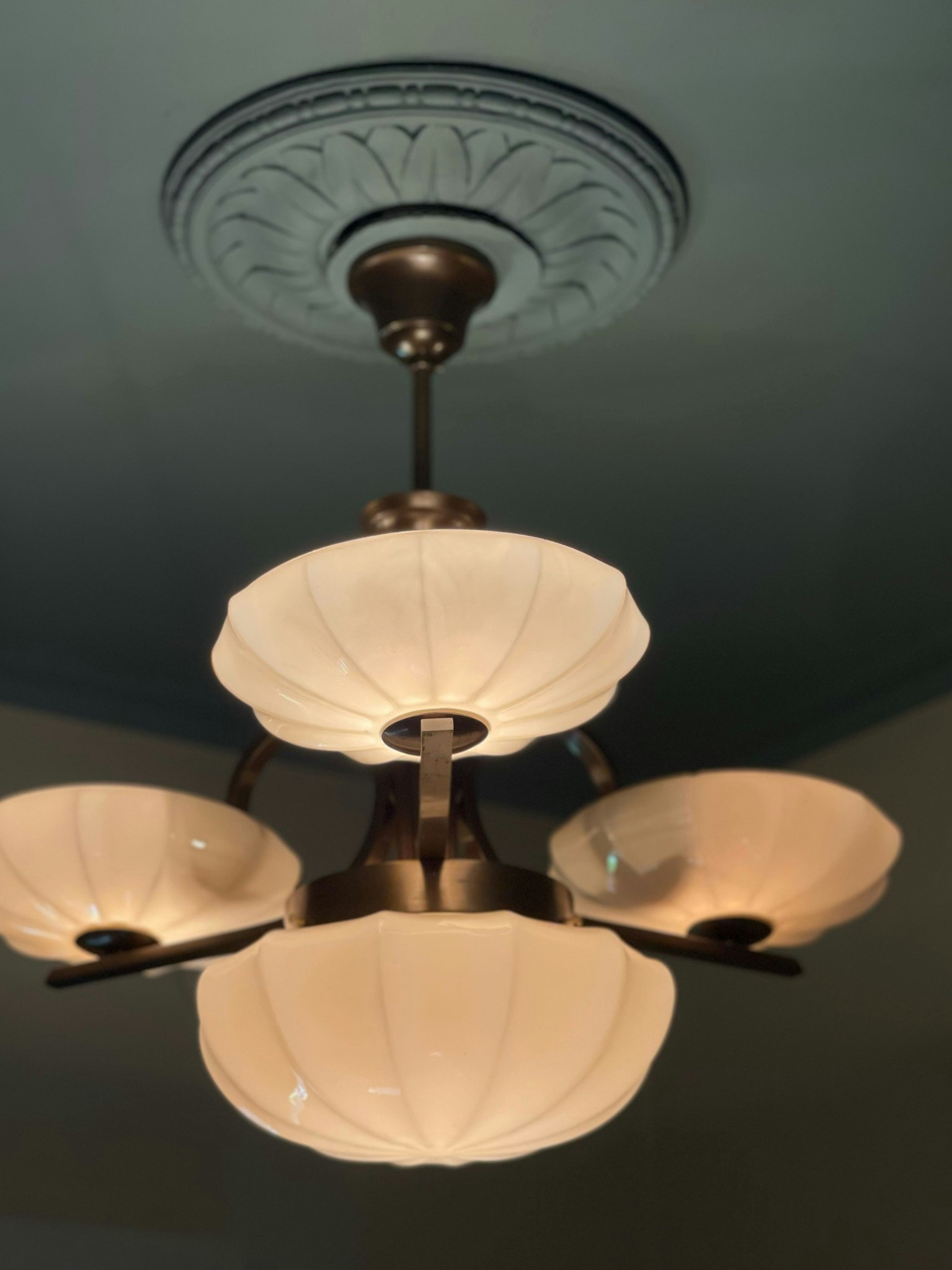 Art Deco 1940's 4-armed-Chandelier