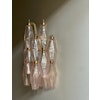 Murano Glass Wall Lamp 'SEDICI' in Pink.