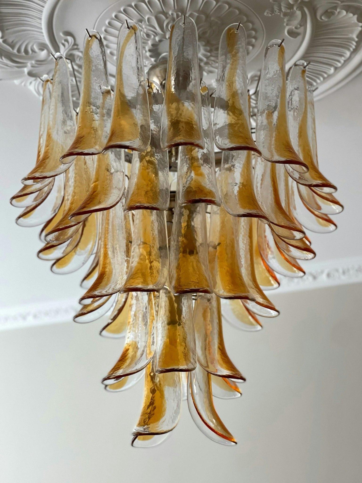 Murano Chandelier - Mazzega Style. XL. Sand