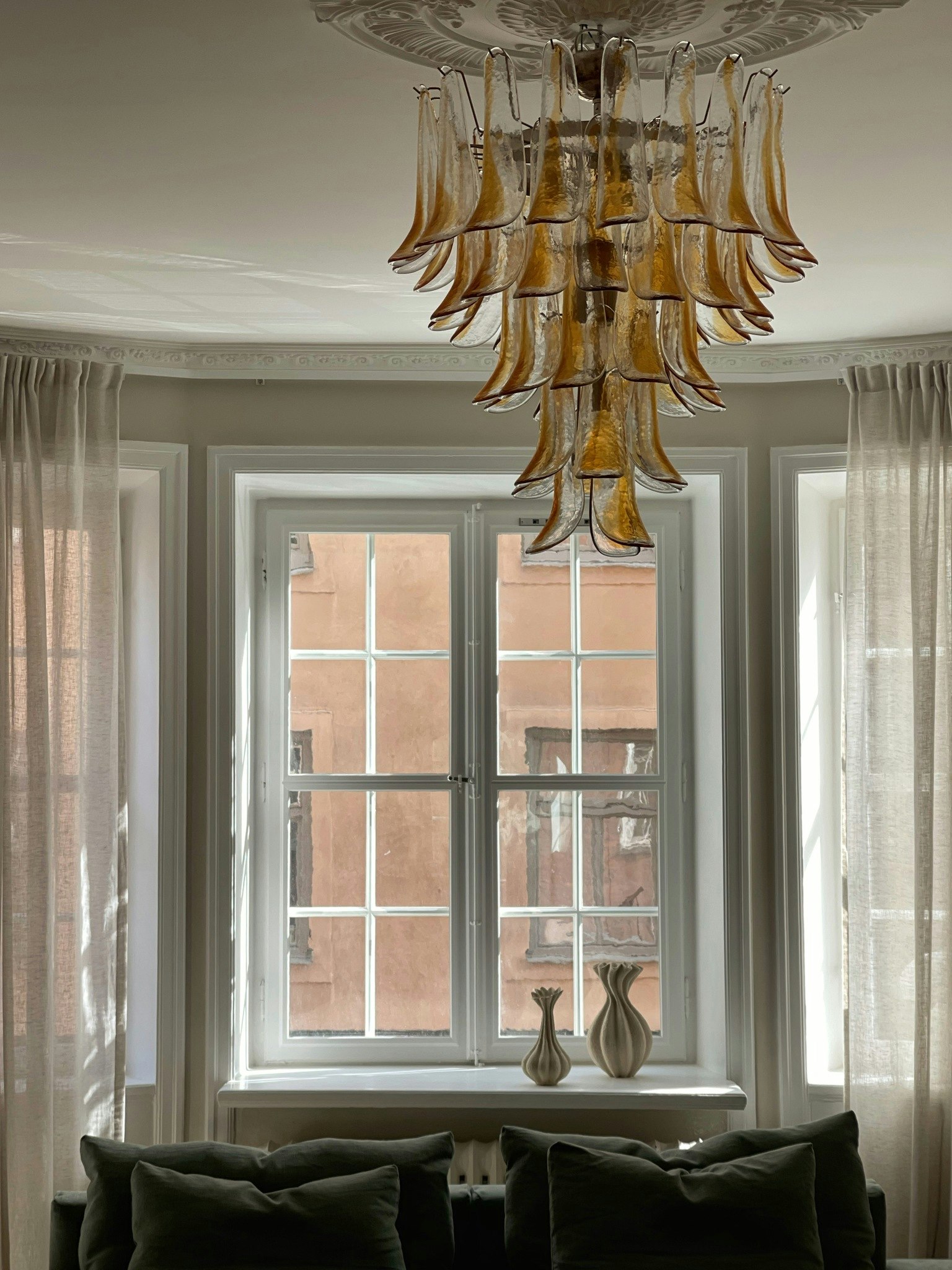 Murano Chandelier - Mazzega Style. XL. Sand