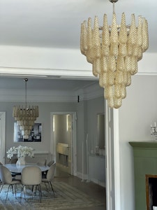 Murano Glass Chandelier 'Drop'. Large Size. Amber.