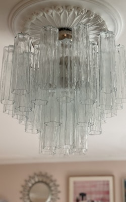 Murano Chandelier 'Tubular'. Medium size. Short height (58 cm).