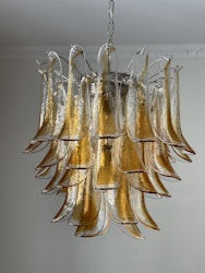 Murano Chandelier in the style of Mazzega. Large size. Sand.