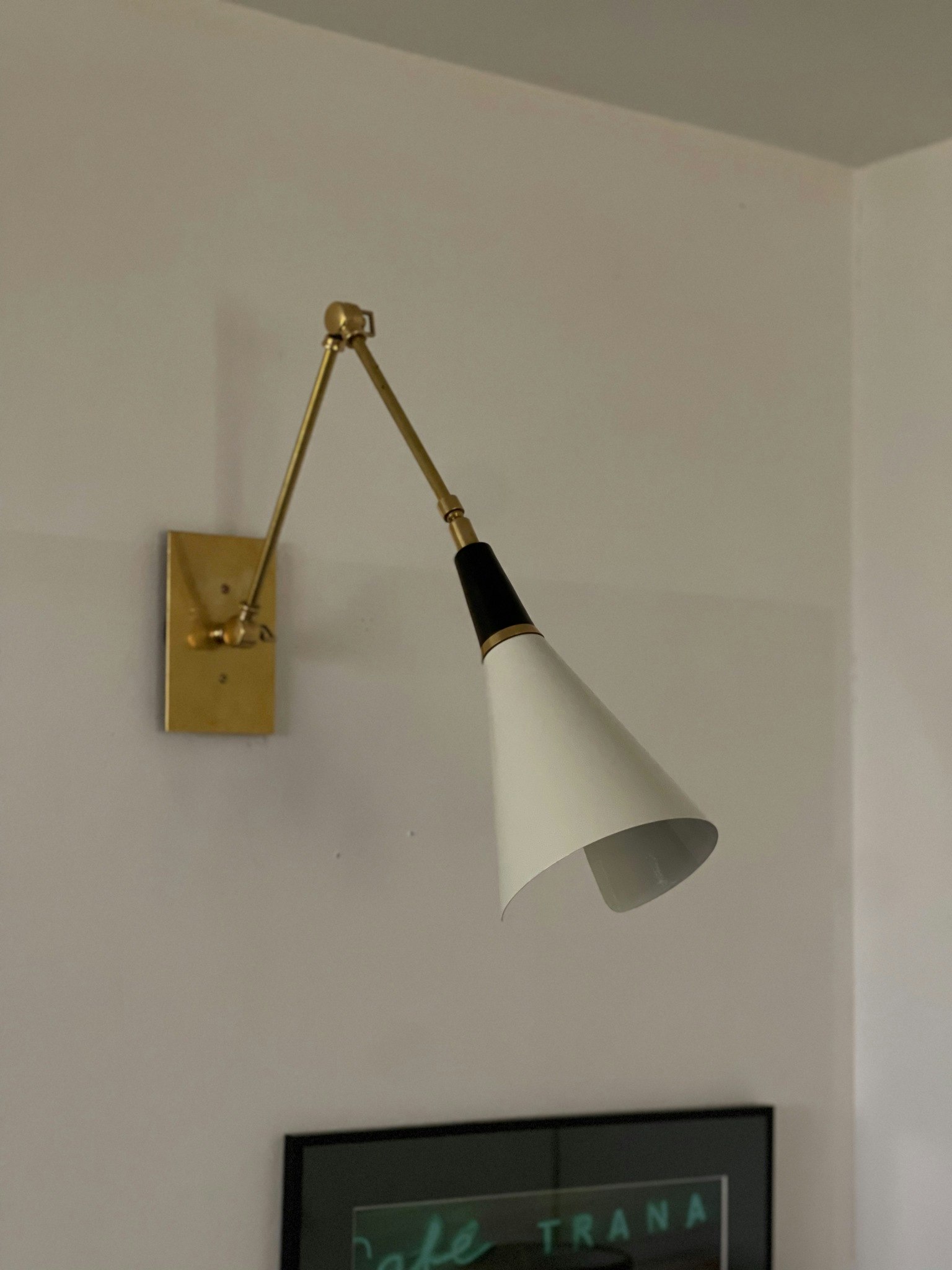 Pair of White Wall Lamps in the Style of Stilnovo.
