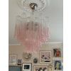 Murano Chandelier • TUBULAR• MEDIUM • pink ombre.