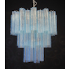 Murano Chandelier 'Tubular'. Large size in Turquoise.