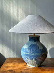 Josef Ekberg "Sgraffito" Large Table Lamp for Gustavsberg