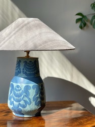 Josef Ekberg "Sgraffito" Large Table Lamp for Gustavsberg