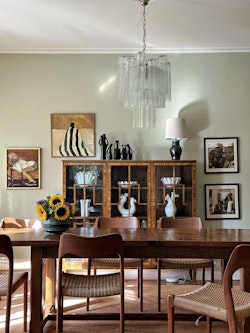 Murano Chandelier TUBULAR • SMALL • clear glass.