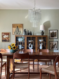 Murano Chandelier TUBULAR • SMALL • clear glass.