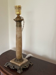 Onyx and Brass Column Table Lamp. 1920's.