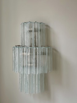 Murano Wall Sconce 'TUBULAR' clear glass
