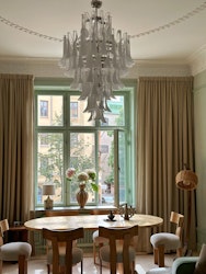 Murano Chandelier • MAZZEGA • size GIANT • white glass