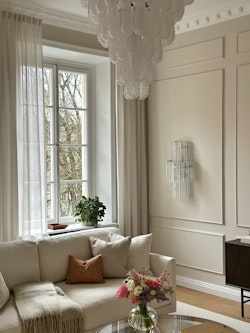 Murano Wall Sconce 'TUBULAR' clear glass