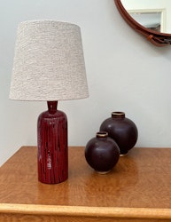 Upsala-Ekeby Stoneware Table Lamp TOKYO in red by Mari Simmulson. 1960s.